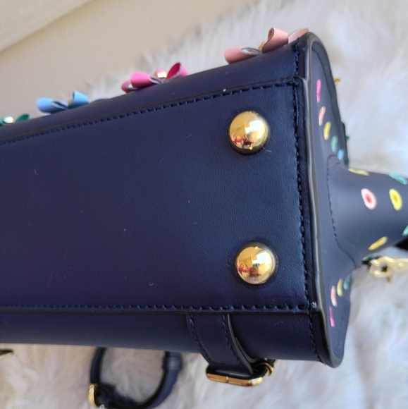 Zac Posen Blue Rainbow Floral Parisian Nights Eartha Top Handle Convertible Bag - Picture 11 of 16